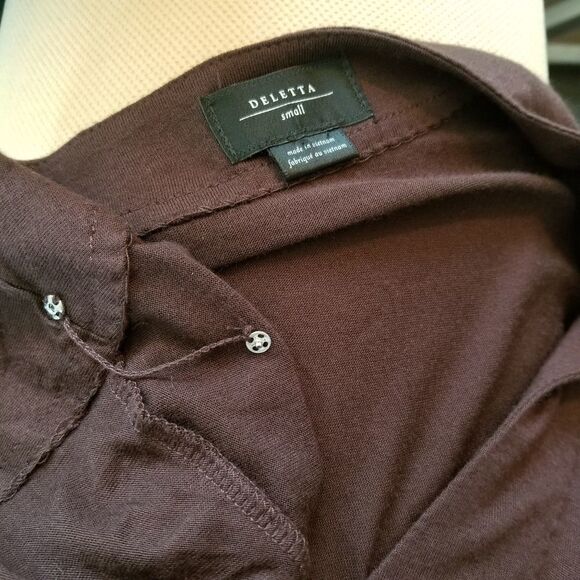 Anthropologie deletta 2 Piece Back Porch Lightweight Brown Rayon Modal Dress - Picture 6 of 7